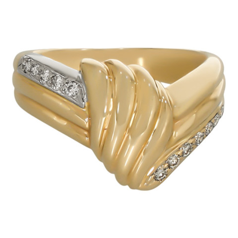 Inel, Aur Mixt, 14 k, 4.9 gr, cu Diamante, Cod Produs: 661668 - 2