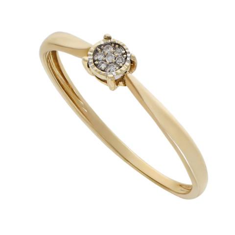 Inel, Aur Galben, 14 k, 1.13 gr, cu Diamante, Cod Produs: 668965 - 2