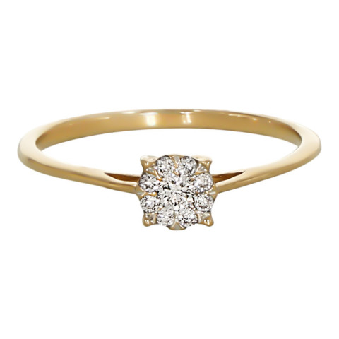 Inel De Logodna, Aur Galben, 14 k, 0.94 gr, cu Diamante, Cod Produs: 670312 - 2