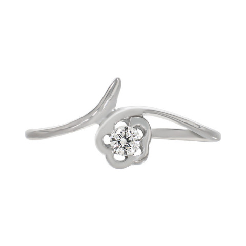 Inel De Logodna, Aur Alb, 14 k, 1.3 gr, cu Diamante, Cod Produs: 674676 - 2