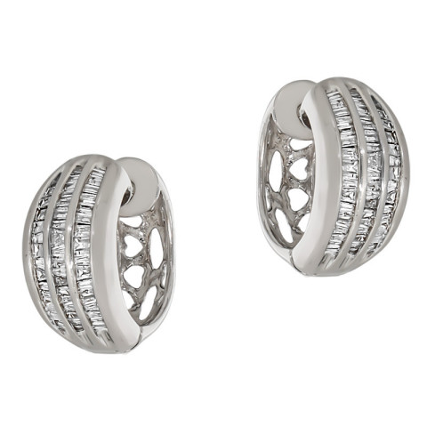 Cercei, Aur Alb, 14 k, 8.25 gr, cu Diamante, Cod Produs: 676400 - 2