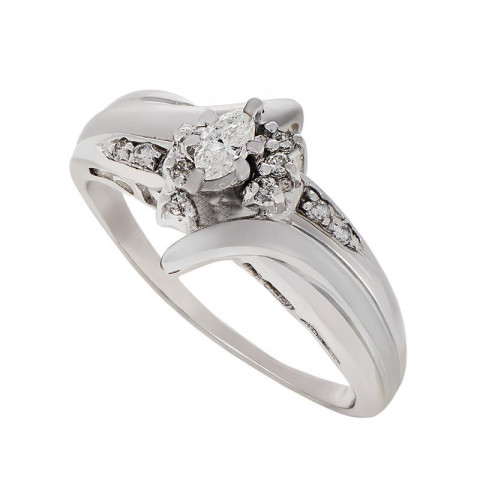 Inel, Aur Alb, 14 k, 4.06 gr, cu Diamante, Cod Produs: 676402 - 2