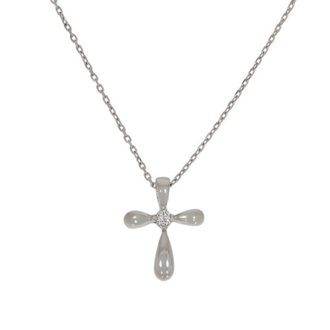 Colier, Aur Alb, 18 k, 1.98 gr, cu Diamante, Cod Produs: 678627 - 2