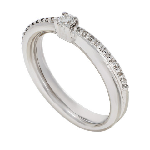 Inel, Aur Alb, 14 k, 2.78 gr, cu Diamante, Cod Produs: 678804 - 1