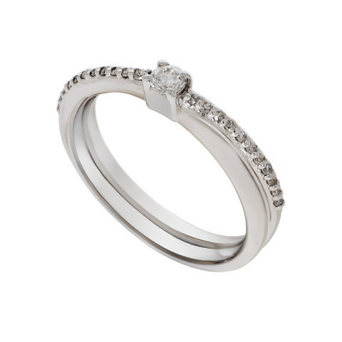 Inel, Aur Alb, 14 k, 2.78 gr, cu Diamante, Cod Produs: 678804 - 2