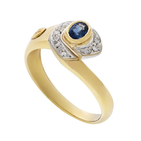 Inel, Aur Mixt, 18 k, 4.05 gr, cu Diamante, Cod Produs: 678932 - 2