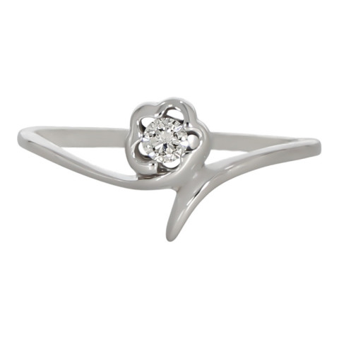 Inel, Aur Alb, 14 k, 1.39 gr, cu Diamante, Cod Produs: 684625 - 2