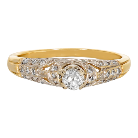 Inel De Logodna, Aur Mixt, 14 k, 2.74 gr, cu Diamante, Cod Produs: 686127 - 2