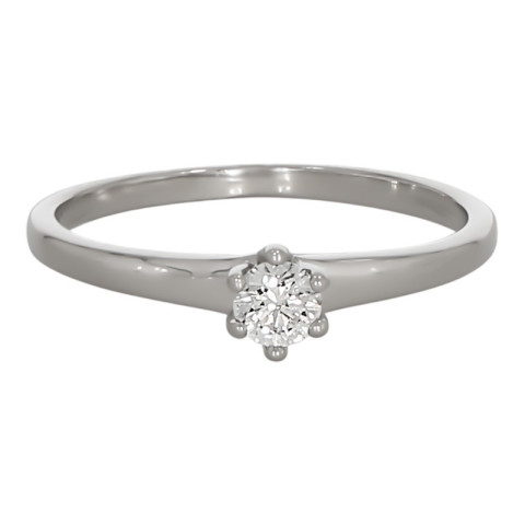 Inel De Logodna, Aur Alb, 18 k, 1.64 gr, cu Diamante, Cod Produs: 688560 - 2