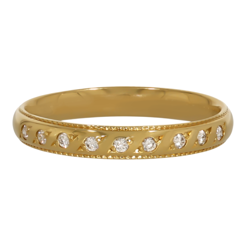 Inel, Aur Galben, 18 k, 2.51 gr, cu Diamante, Cod Produs: 688787 - 2