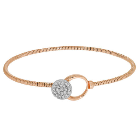 Bratara, Aur Mixt, 14 k, 7.25 gr, cu Diamante, Cod Produs: 689780 - 2
