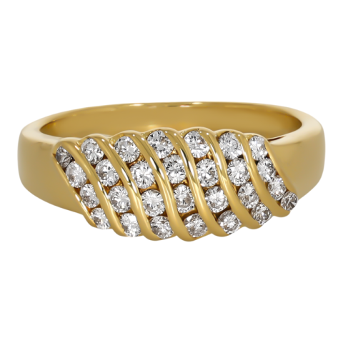 Inel, Aur Galben, 18 k, 6.29 gr, cu Diamante, Cod Produs: 690906 - 2