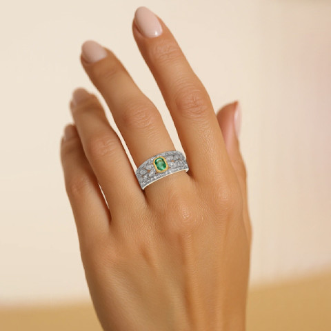 Inel, Aur Mixt, 18 k, 4.99 gr, cu Diamante, Cod Produs: 690911 - 2
