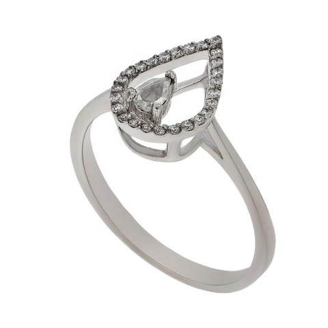 Inel, Aur Alb, 18 k, 2.31 gr, cu Diamante, Cod Produs: 691518 - 1