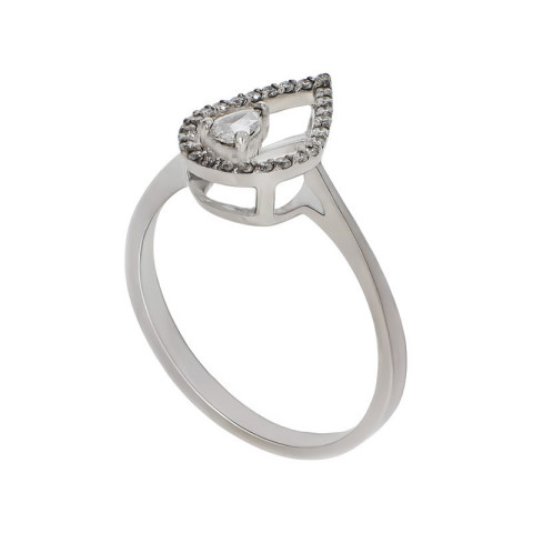 Inel, Aur Alb, 18 k, 2.31 gr, cu Diamante, Cod Produs: 691518 - 2