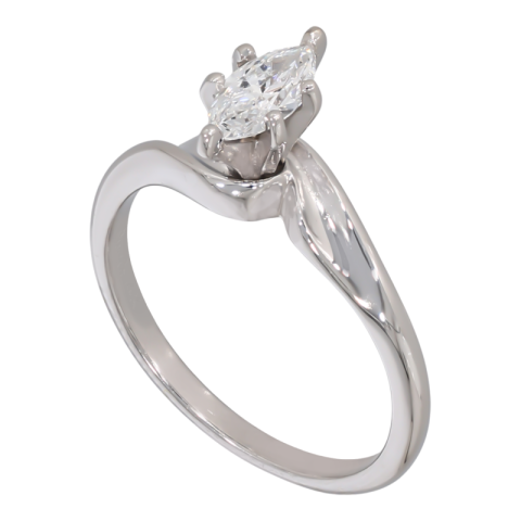 Inel, Aur Alb, 14 k, 2.53 gr, cu Diamante, Cod Produs: 693067 - 1