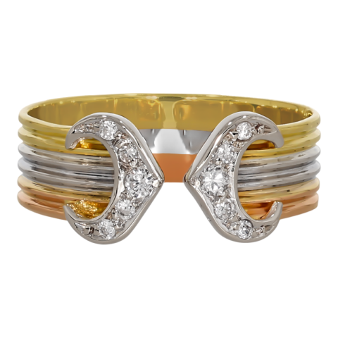 Inel, Aur Mixt, 18 k, 2.97 gr, cu Diamante, Cod Produs: 694110 - 2