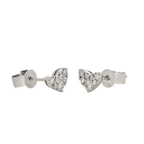 Cercei, Aur Alb, 14 k, 0.9 gr, cu Diamante, Cod Produs: 694447 - 2