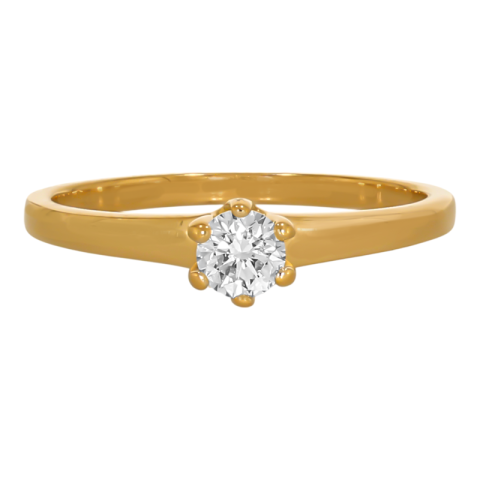 Inel De Logodna, Aur Galben, 18 k, 1.92 gr, cu Diamante, Cod Produs: 695194 - 2