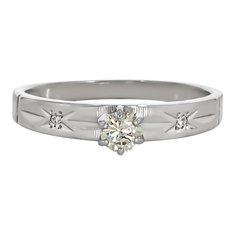 Inel De Logodna, Aur Galben, 14 k, 2.2 gr, cu Diamante, Cod Produs: 704021 - 2