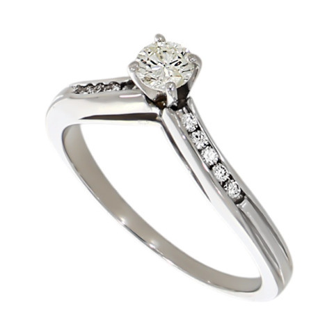 Inel, Aur Alb, 14 k, 2.73 gr, cu Diamante, Cod Produs: 704168 - 1