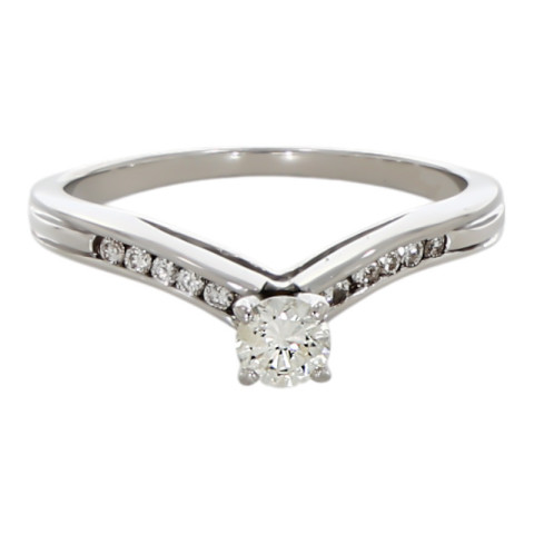 Inel, Aur Alb, 14 k, 2.73 gr, cu Diamante, Cod Produs: 704168 - 2