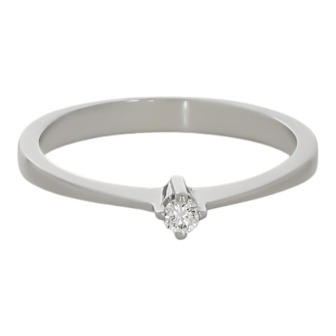 Inel De Logodna, Aur Alb, 18 k, 1.84 gr, cu Diamante, Cod Produs: 704492 - 2