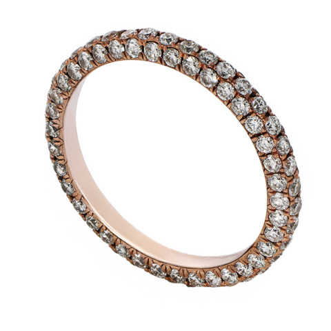 Inel, Aur Roz, 18 k, 1.16 gr, cu Diamante, Cod Produs: 704697 - 2