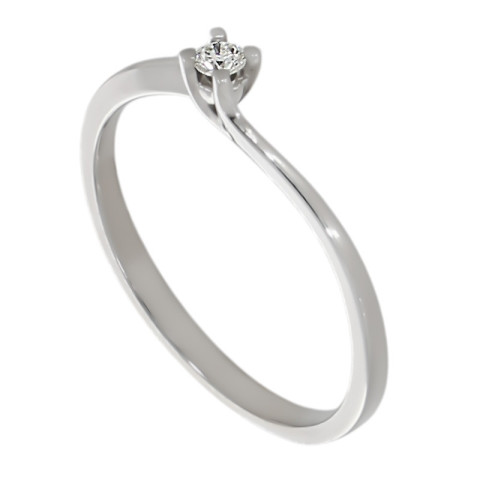 Inel, Aur Alb, 14 k, 1.3 gr, cu Diamante, Cod Produs: 704764 - 1