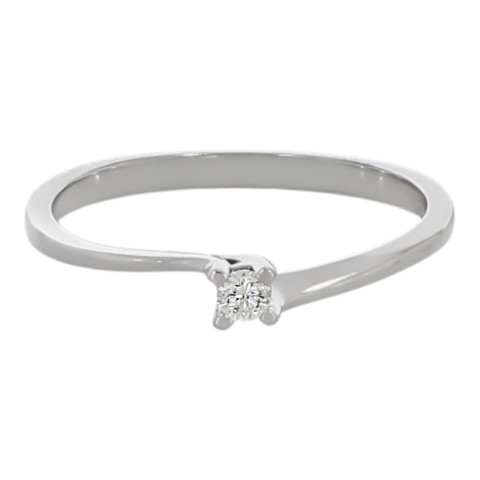 Inel, Aur Alb, 14 k, 1.3 gr, cu Diamante, Cod Produs: 704764 - 2