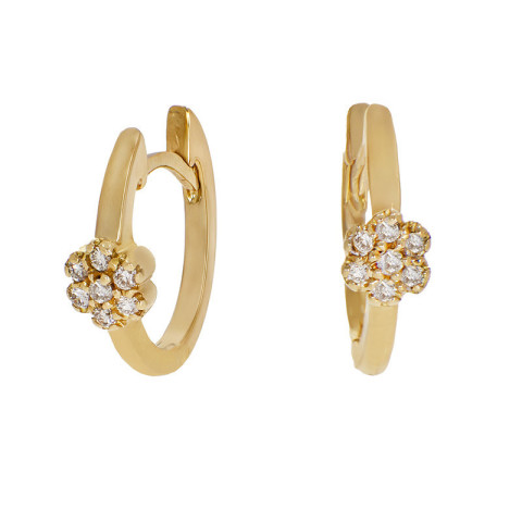 Cercei, Aur Galben, 18 k, 2.46 gr, cu Diamante, Cod Produs: 704774 - 2