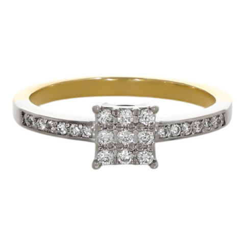 Inel, Aur Mixt, 18 k, 3.7 gr, cu Diamante, Cod Produs: 705204 - 2