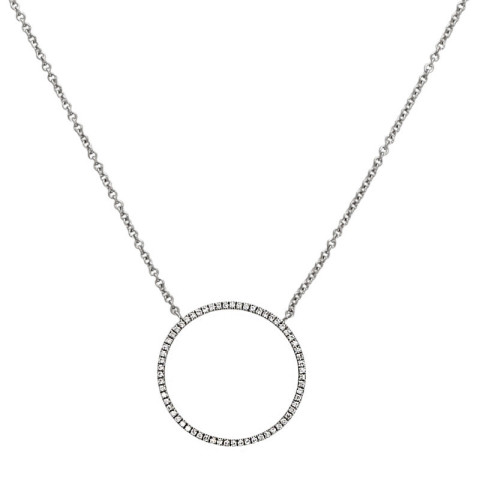 Colier, Aur Alb, 14 k, 3.12 gr, cu Diamante, Cod Produs: 706100 - 2