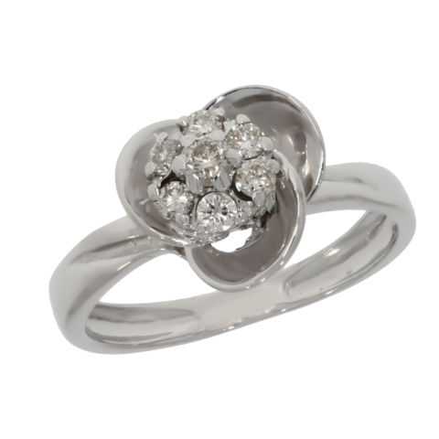 Inel, Aur Alb, 18 k, 3.42 gr, cu Diamante, Cod Produs: 707521 - 1