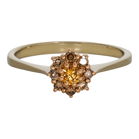 Inel, Aur Mixt, 18 k, 2.75 gr, cu Diamante, Cod Produs: 707781 - 2