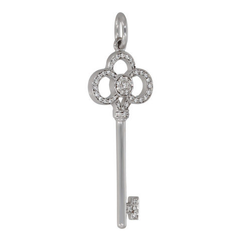 Pandantiv, Aur Alb, 18 k, 3.03 gr, cu Diamante, Cod Produs: 708202 - 2