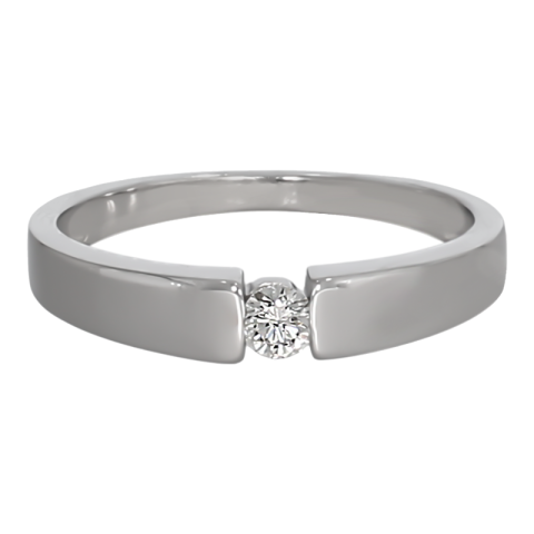 Inel, Aur Alb, 14 k, 2.01 gr, cu Diamante, Cod Produs: 708405 - 2