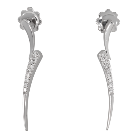 Cercei, Aur Alb, 18 k, 3.28 gr, cu Diamante, Cod Produs: 708536 - 2