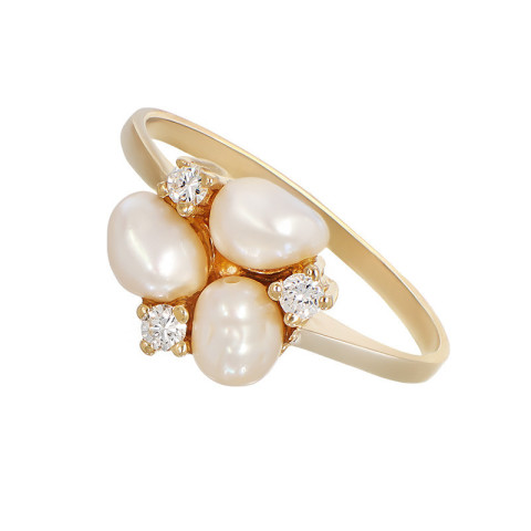 Inel, Aur Galben, 18 k, 3.09 gr, cu Diamante, Cod Produs: 709329 - 2