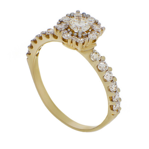 Inel, Aur Galben, 14 k, 2.32 gr, cu Diamante, Cod Produs: 709366 - 2