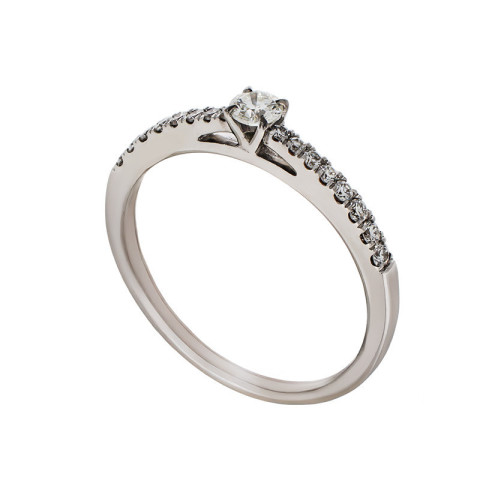 Inel, Aur Alb, 18 k, 1.96 gr, cu Diamante, Cod Produs: 711061 - 2