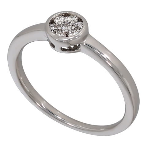 Inel, Aur Alb, 14 k, 1.78 gr, cu Diamante, Cod Produs: 712999 - 1