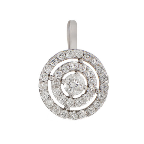 Pandantiv, Aur Alb, 14 k, 1.02 gr, cu Diamante, Cod Produs: 715149 - 1