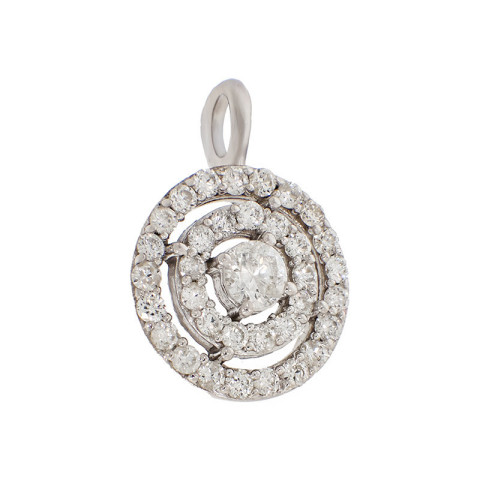 Pandantiv, Aur Alb, 14 k, 1.02 gr, cu Diamante, Cod Produs: 715149 - 2