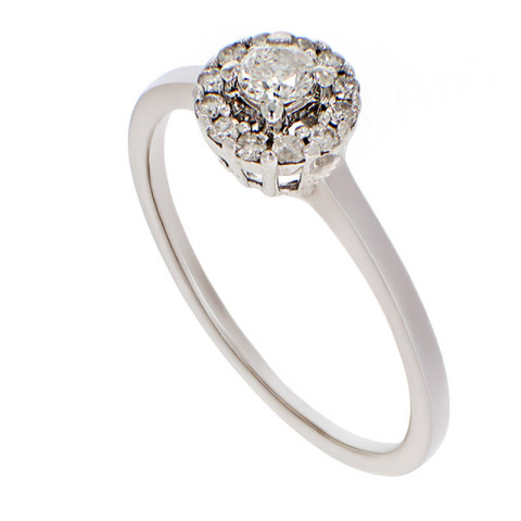 Inel, Aur Alb, 14 k, 1.66 gr, cu Diamante, Cod Produs: 715375 - 2