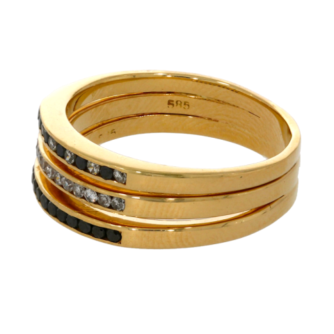 Inel, Aur Galben, 14 k, 5 gr, cu Diamante, Cod Produs: 716029 - 2