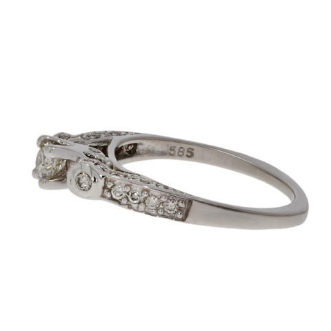 Inel, Aur Alb, 14 k, 2.22 gr, cu Diamante, Cod Produs: 716228 - 2