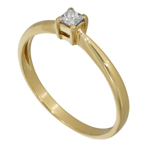 Inel, Aur Galben, 18 k, 2.03 gr, cu Diamante, Cod Produs: 717330 - 1