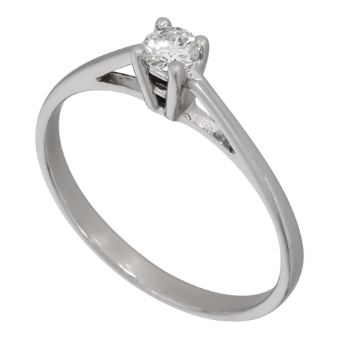 Inel, Aur Alb, 18 k, 1.36 gr, cu Diamante, Cod Produs: 717445 - 1