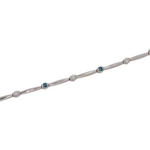 Bratara, Aur Alb, 18 k, 6.01 gr, cu Diamante, Cod Produs: 718559 - 2